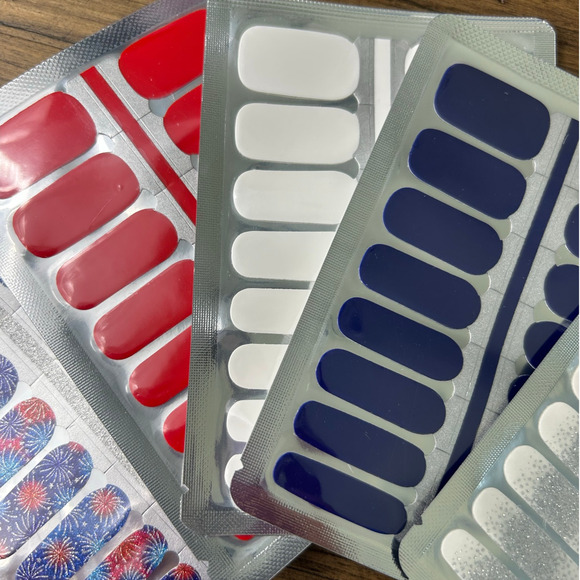 Nail Wraps 4th of July "Firework Finale" 5 Complete SETS Fireworks Glitter Nails - Picture 3 of 11